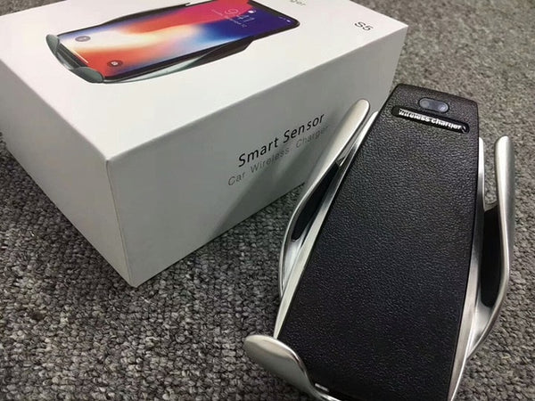 10W Wireless Car Charger S5 Automatic Clamping Fast Charging Phone Holder Mount in Car for iPhone Huawei Samsung Smart Phone