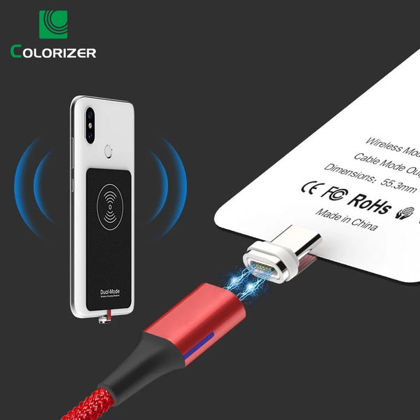 Qi Magnetic Wireless Charging Receiver USB Cable For iPhone Samsung Huawei Dual-Mode Wireless & QC3.0 Wired Fast Charging Module