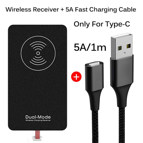 Qi Magnetic Wireless Charging Receiver USB Cable For iPhone Samsung Huawei Dual-Mode Wireless & QC3.0 Wired Fast Charging Module